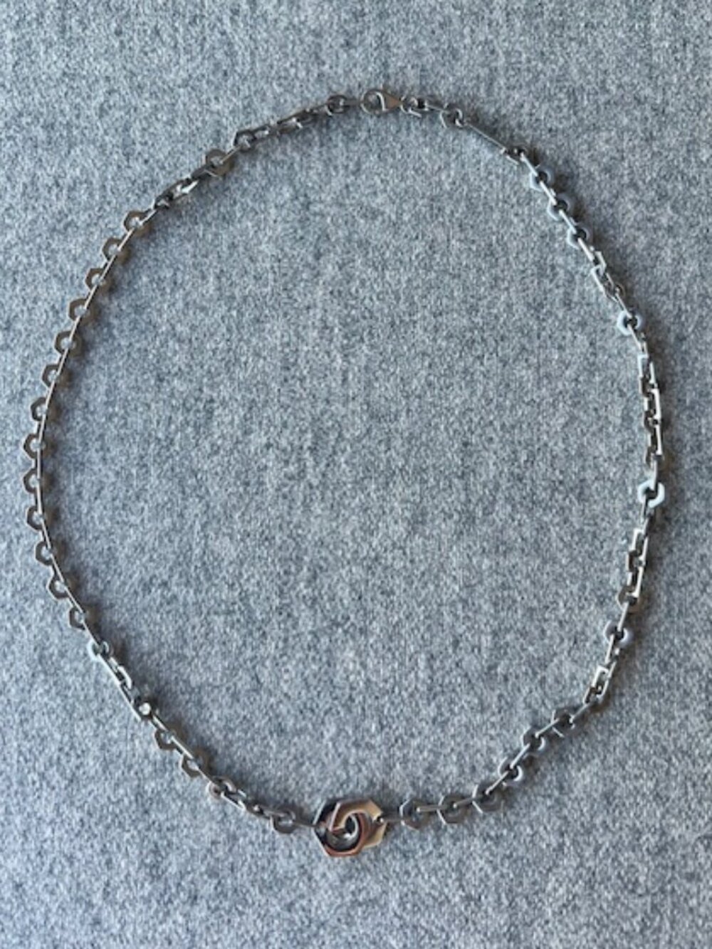 Chunky Infinity Link Chain Necklace – Stainless Steel – Adjustable 19.5” Unisex